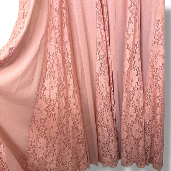 We Are HAH (Hot As Hell) Mama C Long Sleeve Copper Rose Sheer Lace Maxi Dress - Picture 9 of 11